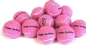 HAPPY BIRTHDAY TENNIS BALL PINK SM